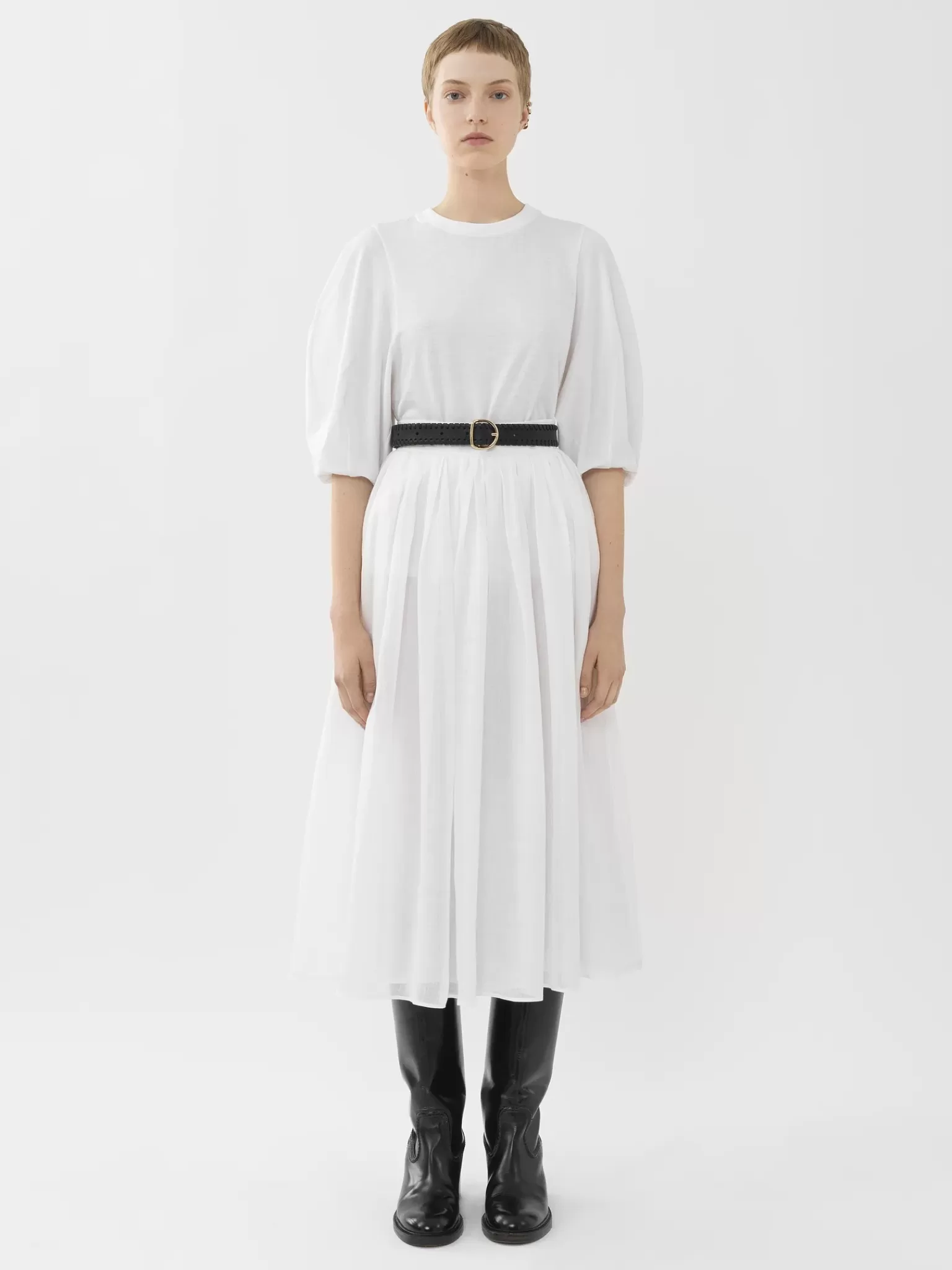 Femme Chloé Jupe Midi Froncee