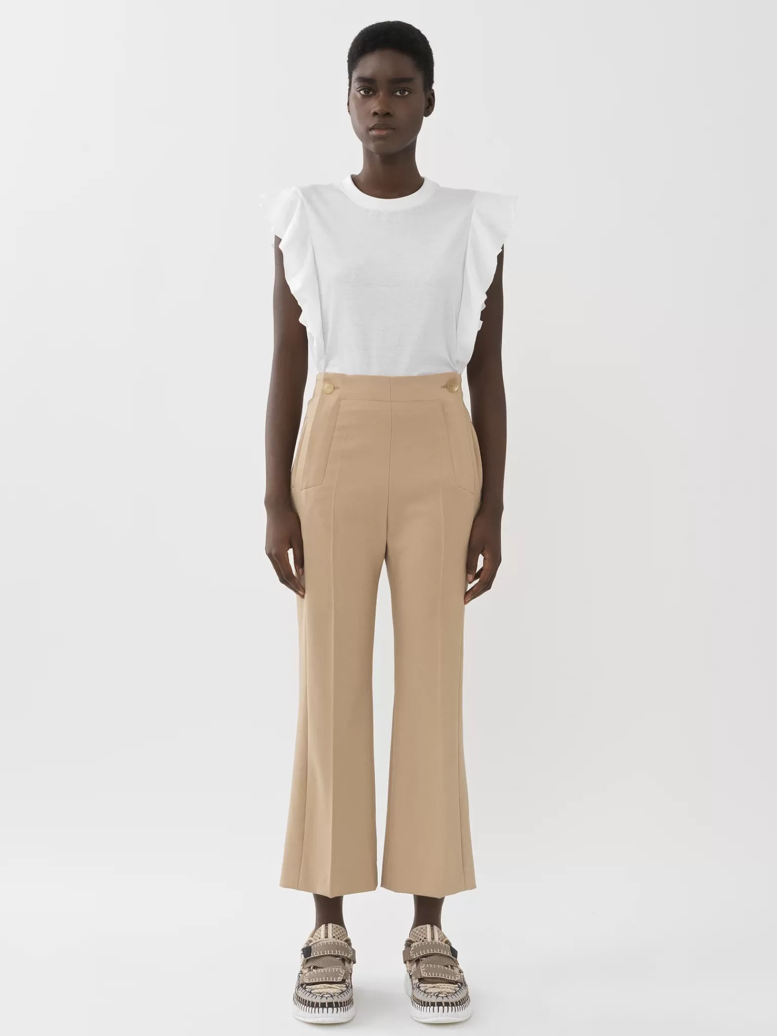 Femme Chloé Pantalon Court A Pont