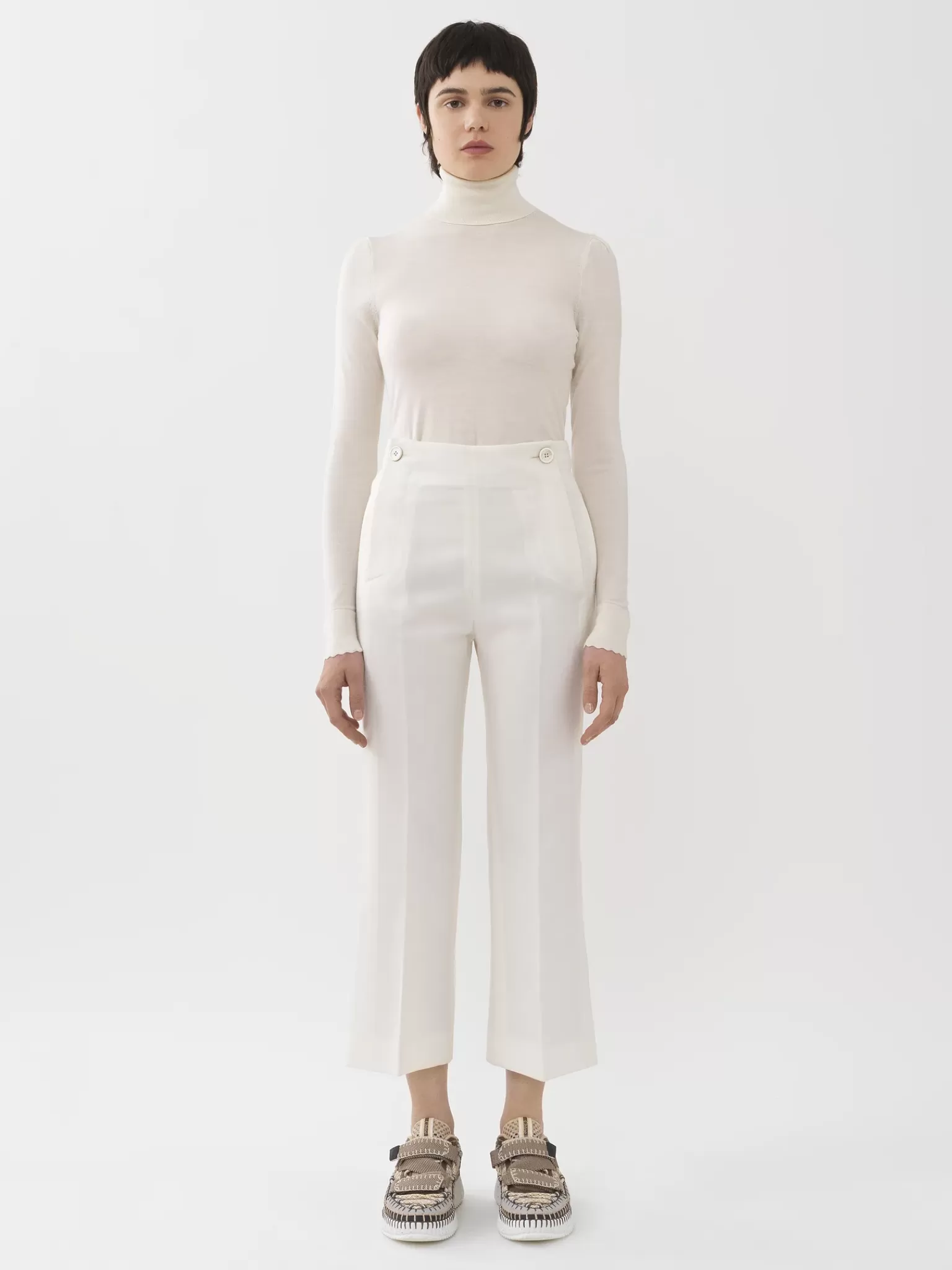 Femme Chloé Pantalon Court A Pont