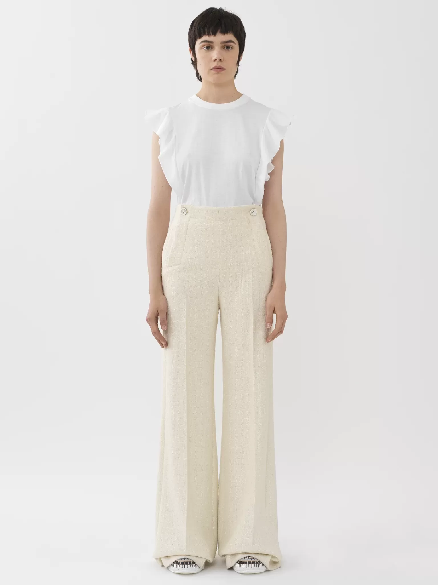 Femme Chloé Pantalon Large A Pont