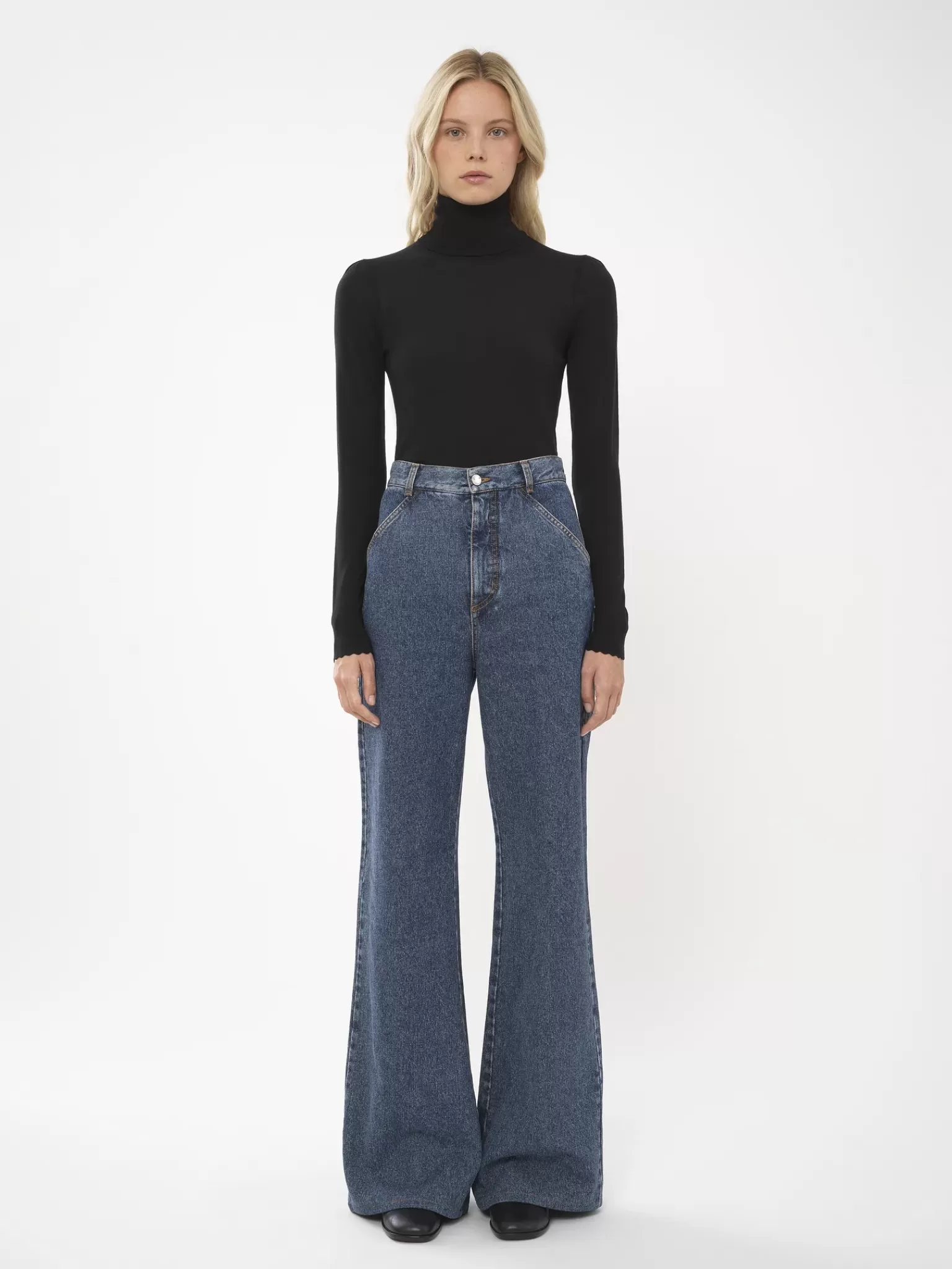 Femme Chloé Pantalon Large Style Marin