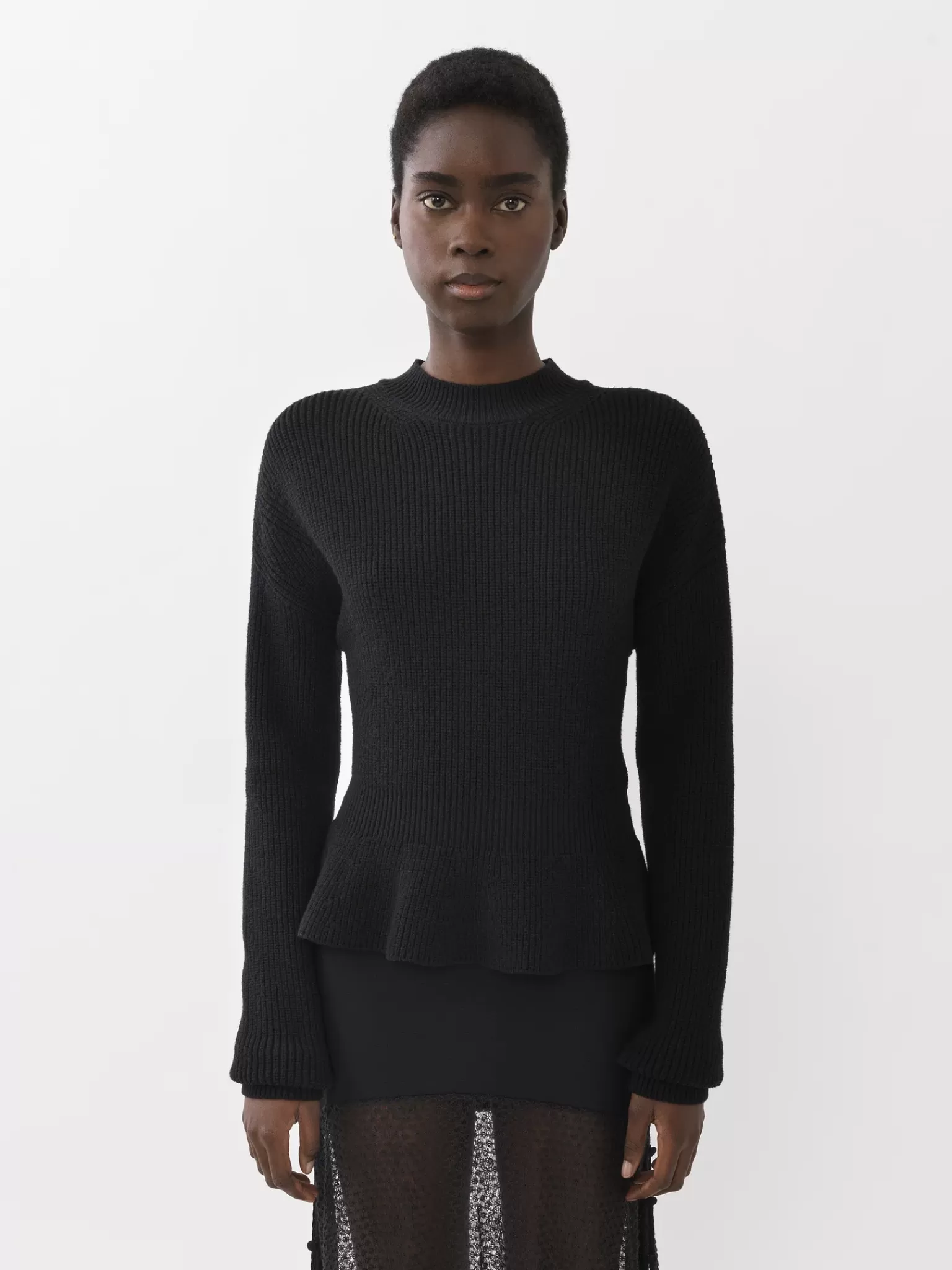 Femme Chloé Pull Col Montant A Basque