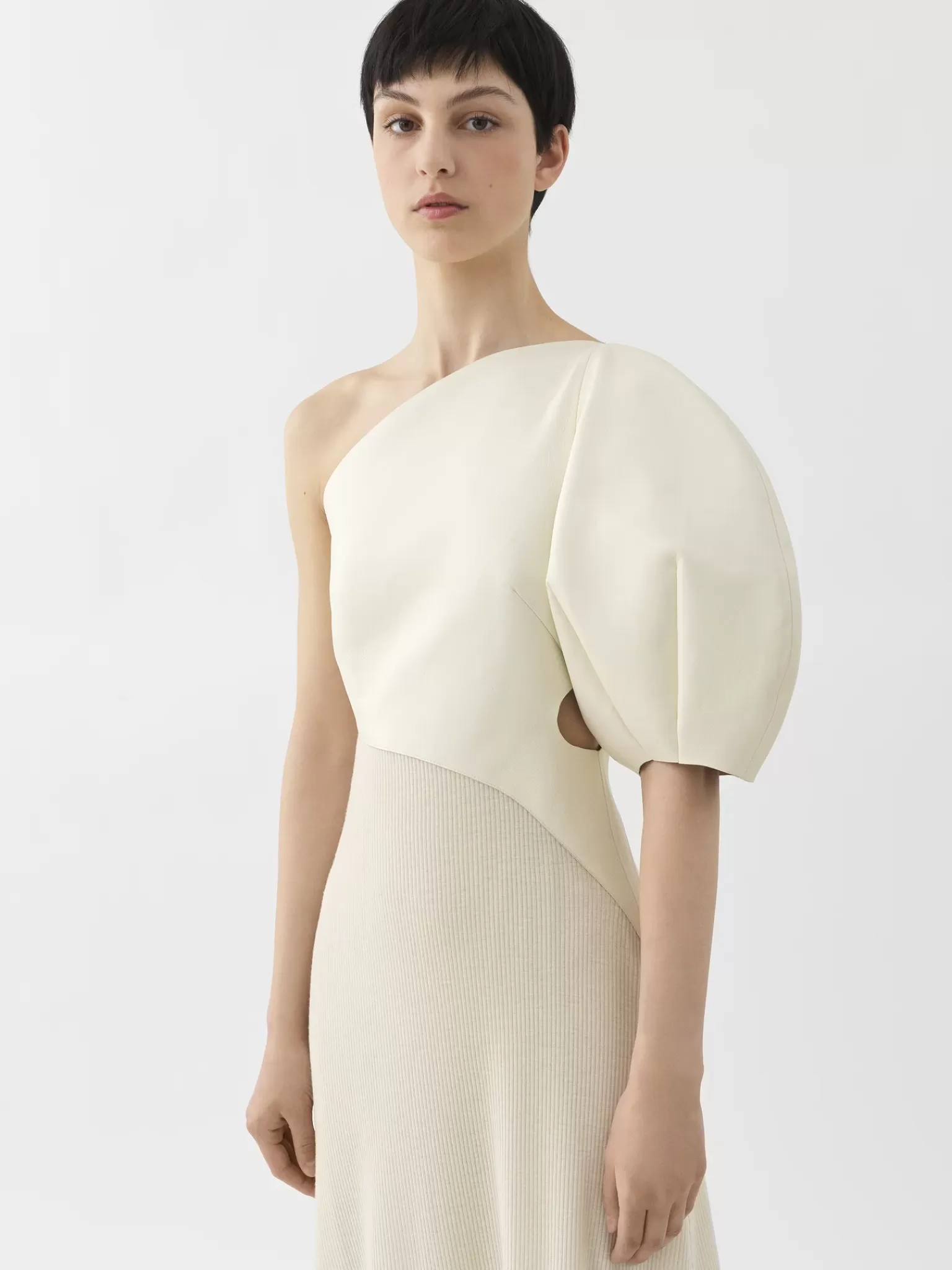 Femme Chloé Robe Asymetrique Bi-Matiere