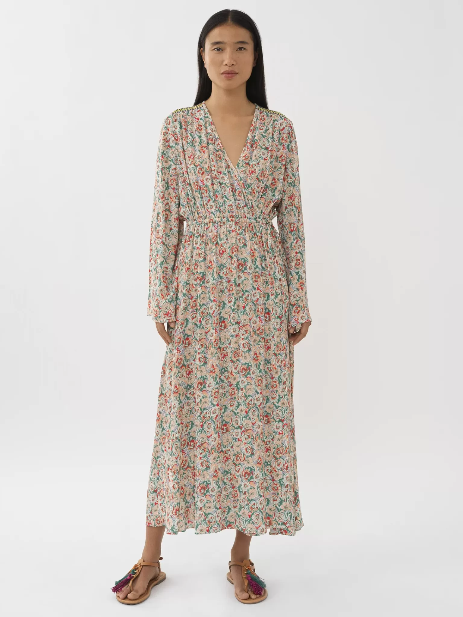 Femme Chloé Robe Longue Portefeuille A Smocks