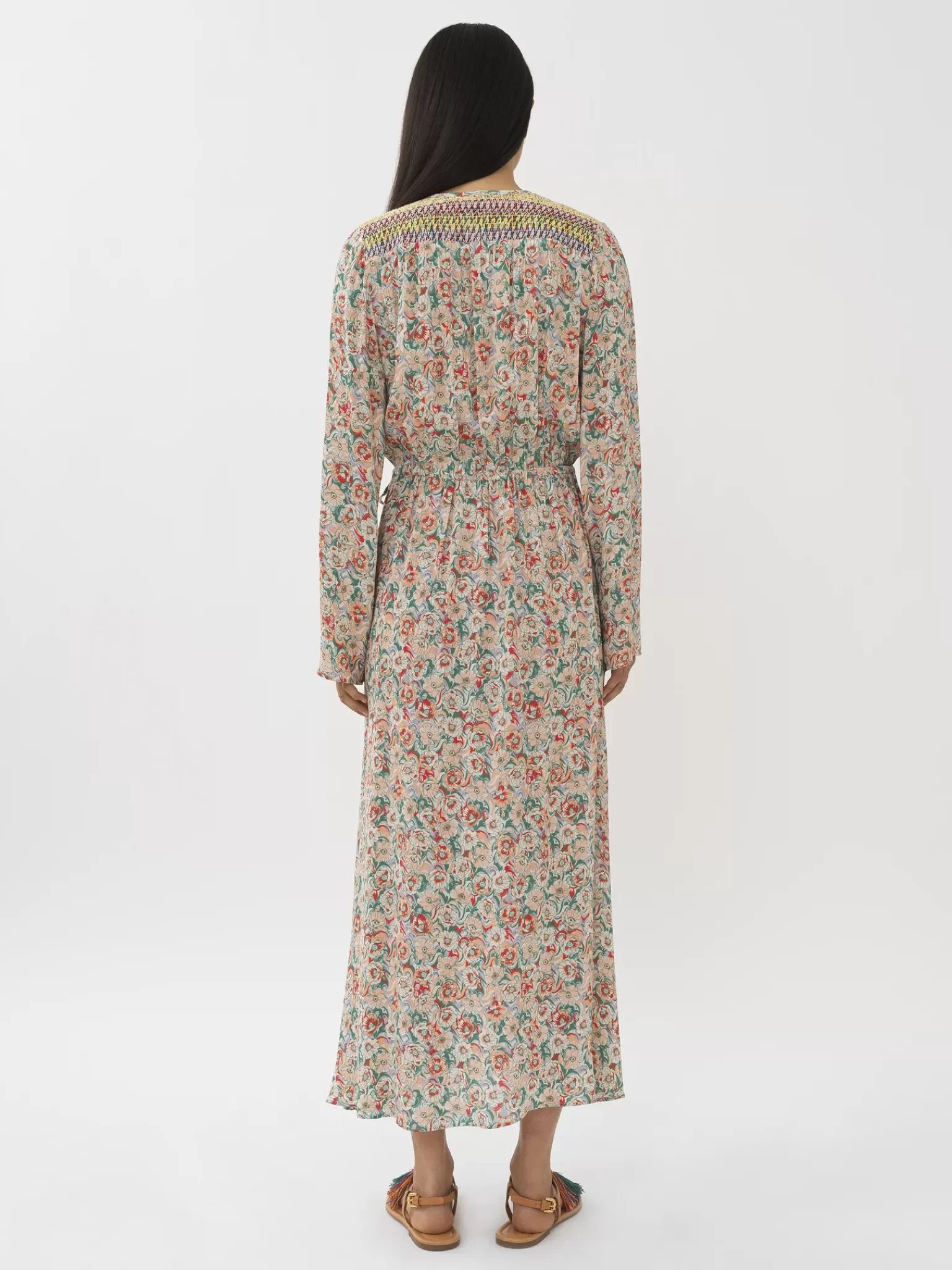 Femme Chloé Robe Longue Portefeuille A Smocks