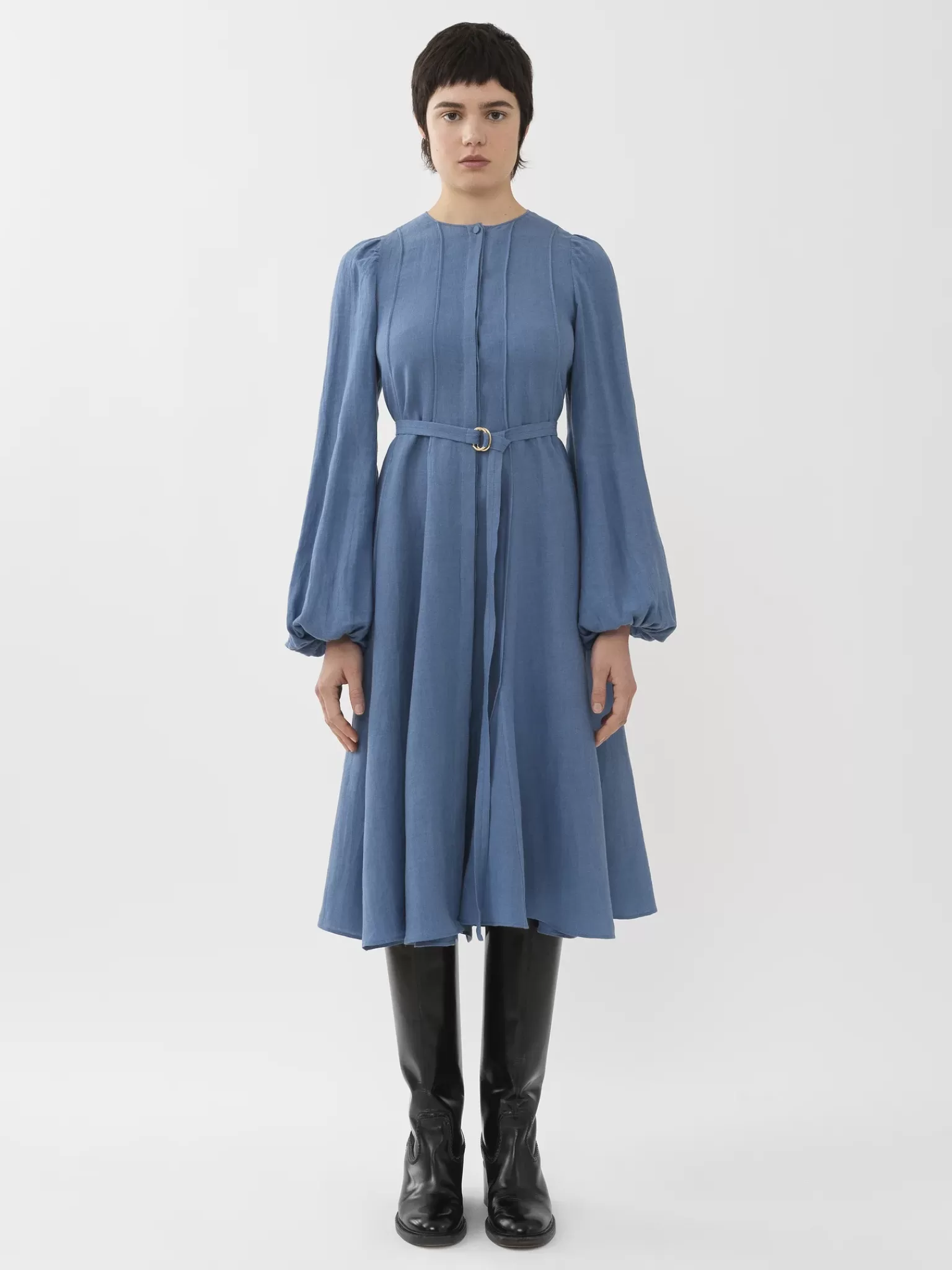 Femme Chloé Robe Longueur Genou Nervuree