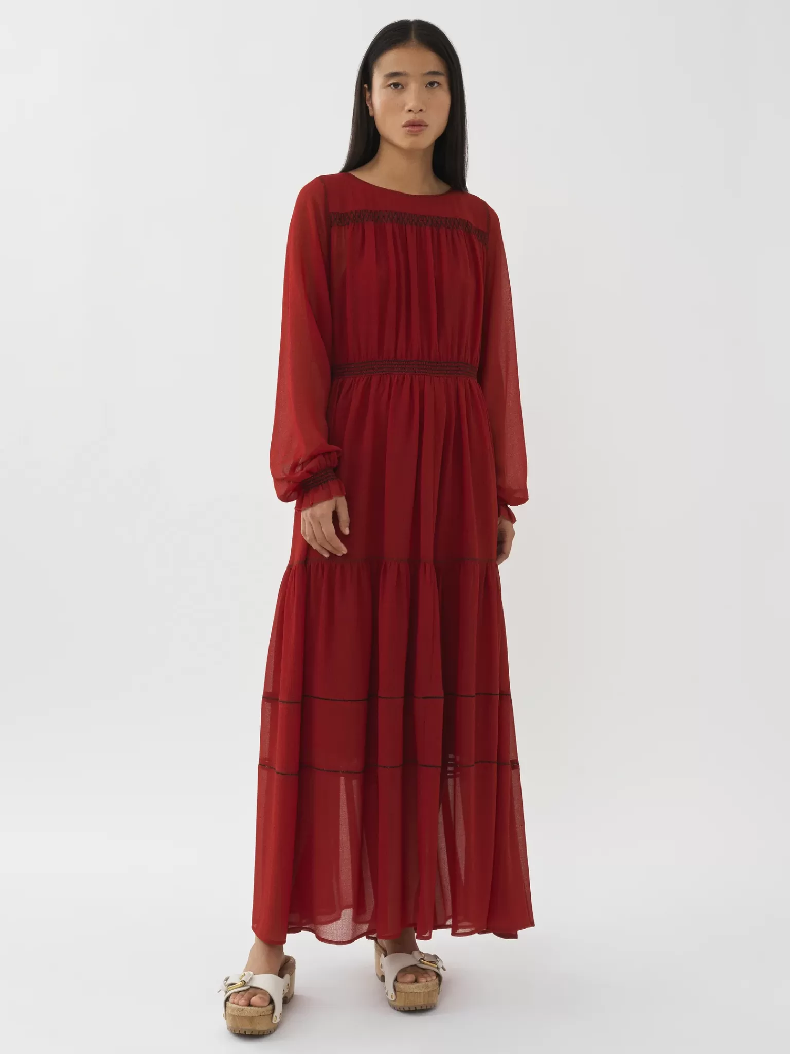 Femme Chloé Robe Maxi A Superpositions