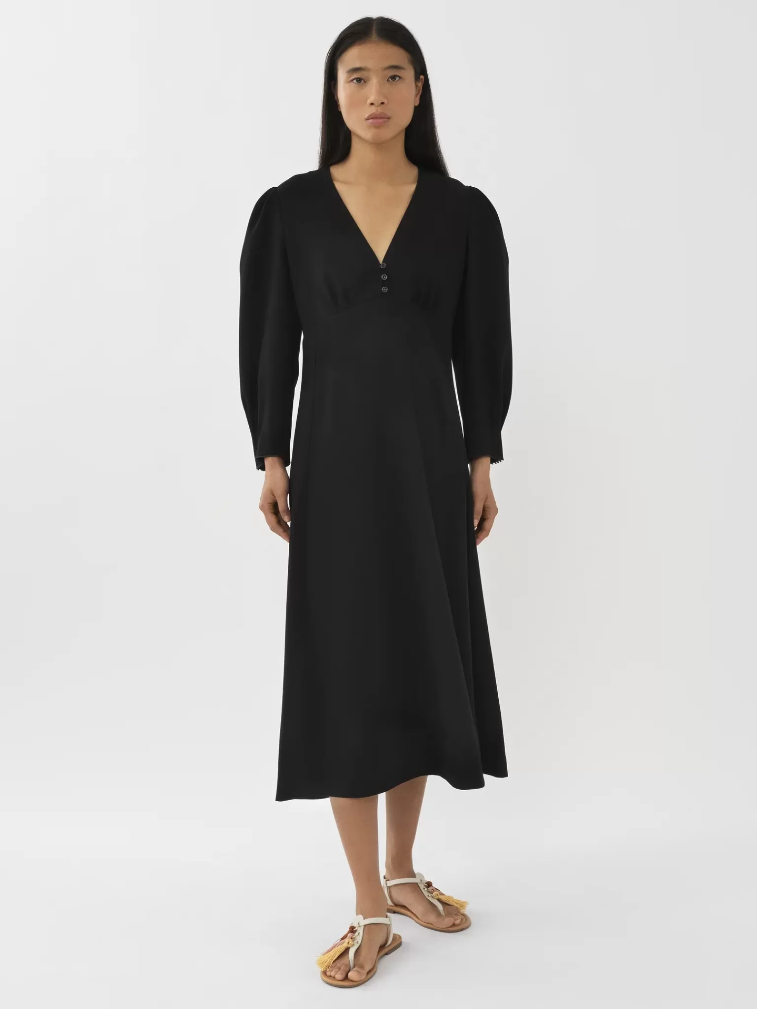 Femme Chloé Robe Midi Boutonnee