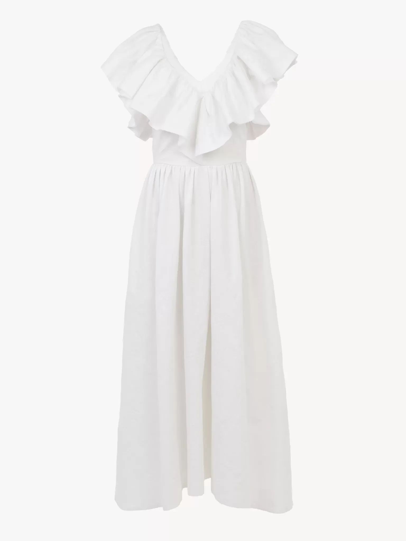 Femme Chloé Robe Midi Col V Volante