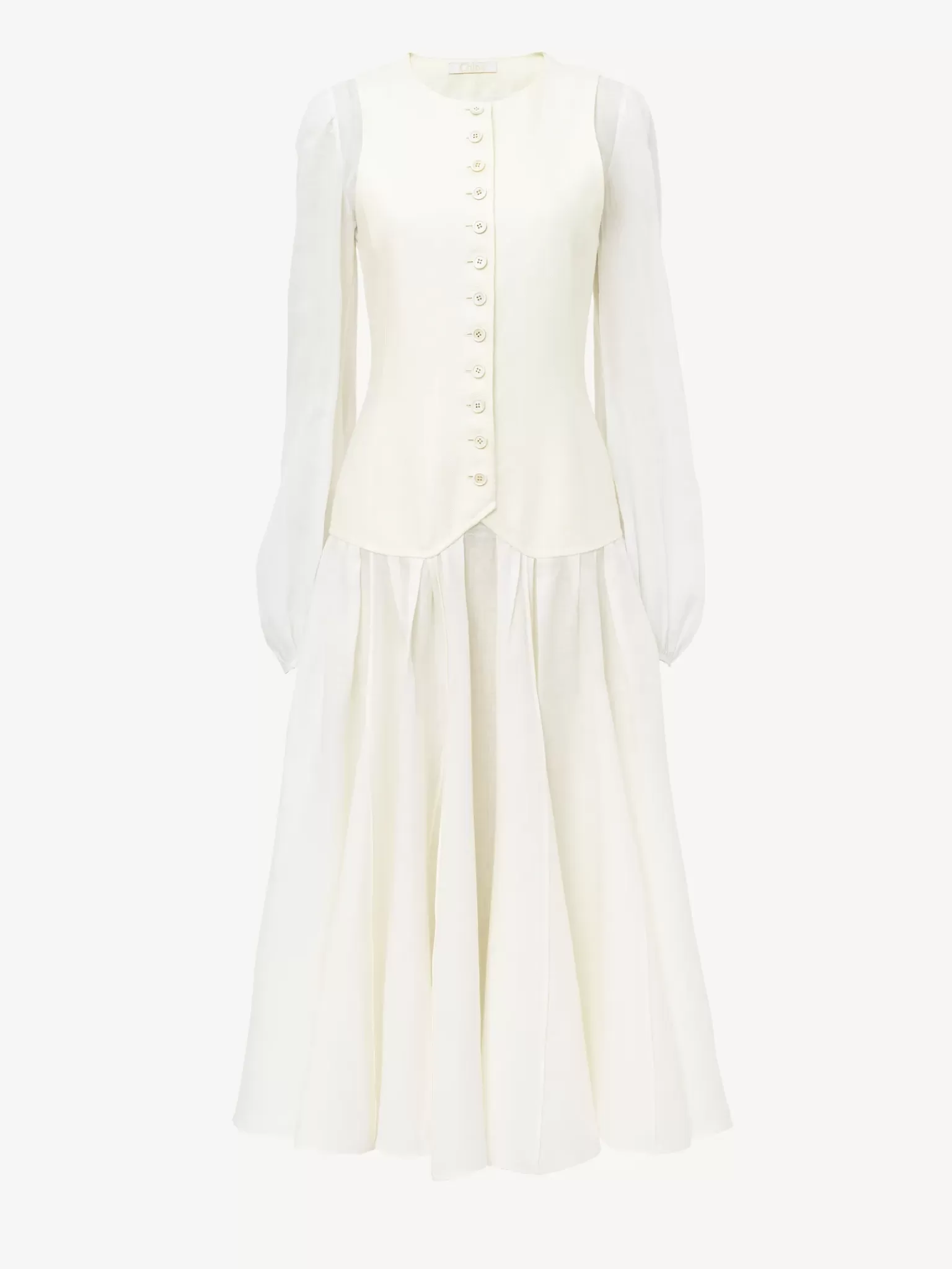 Femme Chloé Robe Midi Trompe-L'Oeil