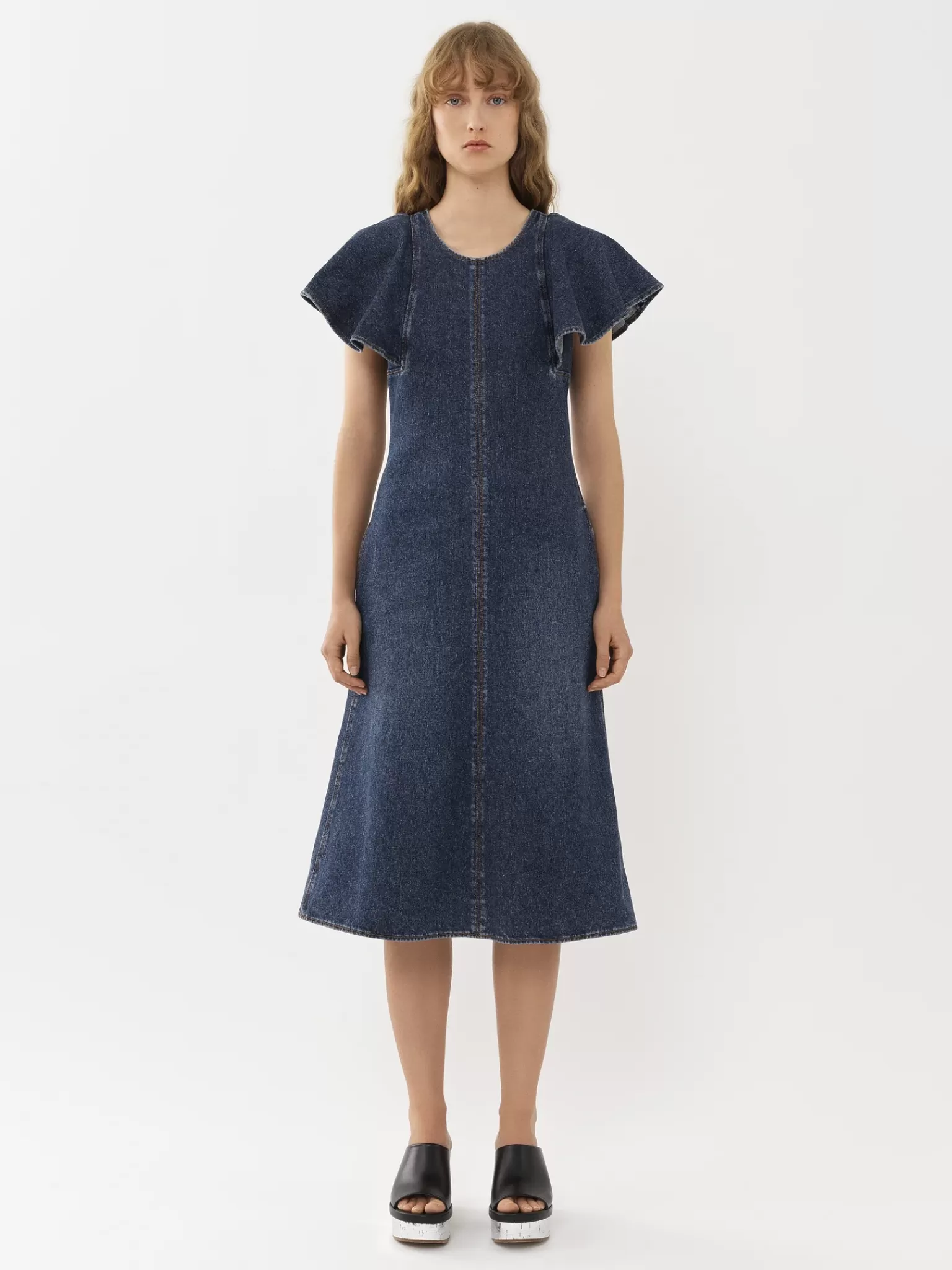 Femme Chloé Robe Midi Volantee