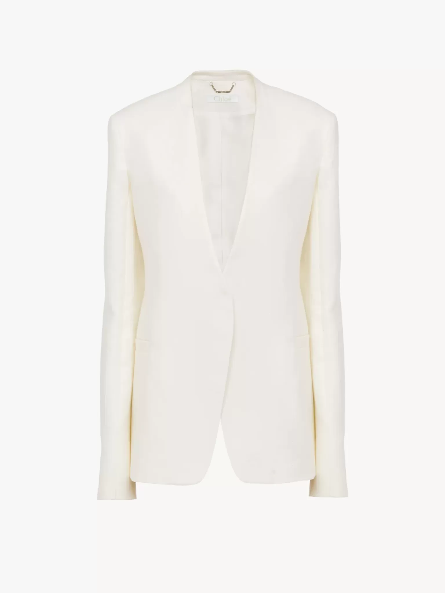 Femme Chloé Veste Blazer Sans Col Ouverte