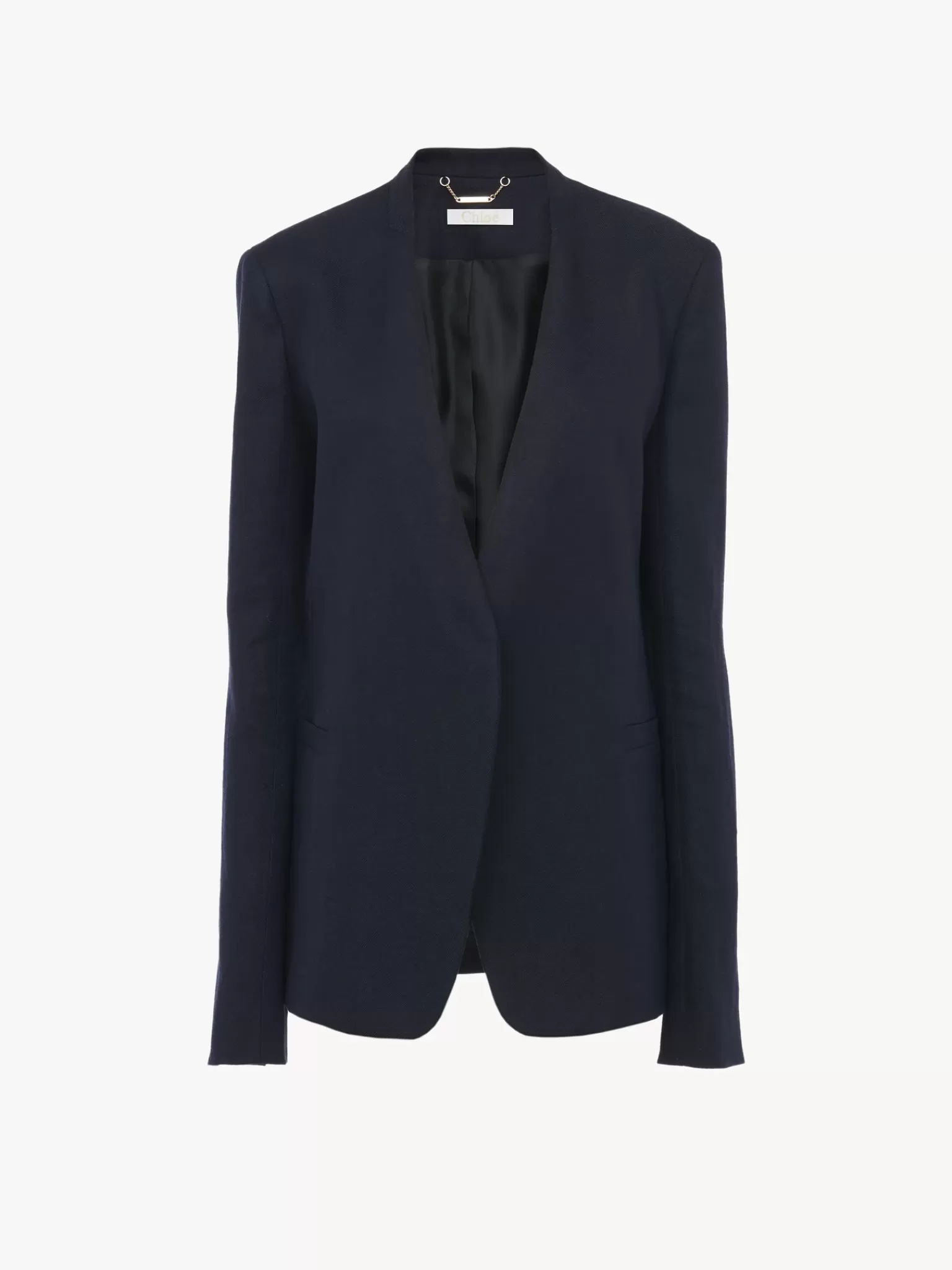 Femme Chloé Veste Blazer Sans Col Ouverte