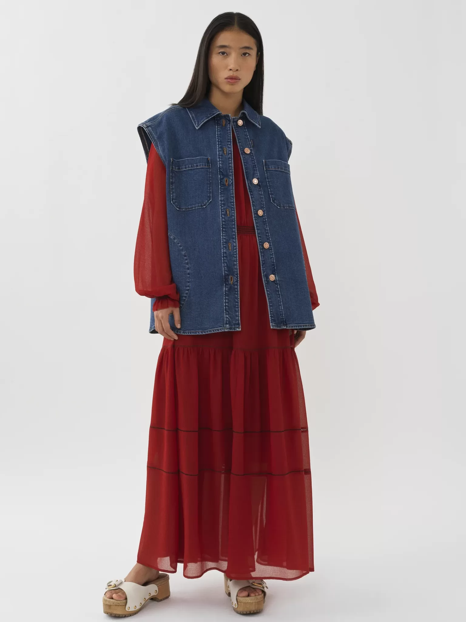 Femme Chloé Veste Sans Manches Oversize